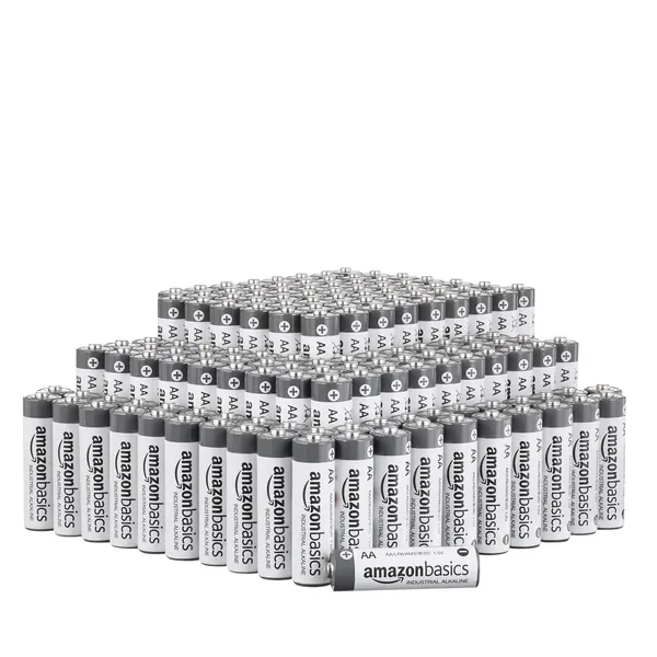 Amazon Basics 150 Pack AA Industrial Alkaline Batteries, 5-Year Shelf Life, Easy to Open Value Pack