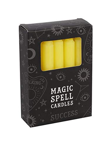 Spirit Of Equinox Magic Spell-Success Set of 12 Yellow Candles 10cm, 10.3 x 7.3 x 2.5 cms