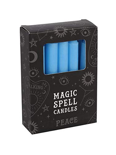 Grindstore Magic Spell-Peace Set of 12 Sky Blue Candles 10cm, 10.3 x 7.3 x 2.5 cm