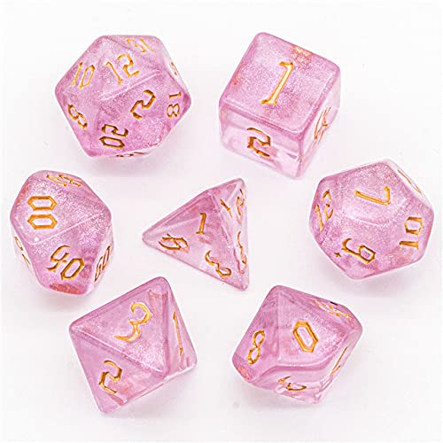 Fairy Dust Dice Pink Dice Shimmer Dice Polyhedral D&D Dice for Dungeons and Dragons and Tabletop RPG's