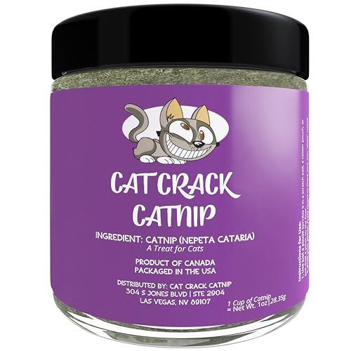 Cat Crack Catnip, Zoomie-Inducing Cat Nip Blend, North American Made & 100% Natural, Safe & Non-Addictive Catnip Treats Used to Supplement Catnip Toys, Catnip Spray, & Cat Accessories (1 Cup) - 1 Cup