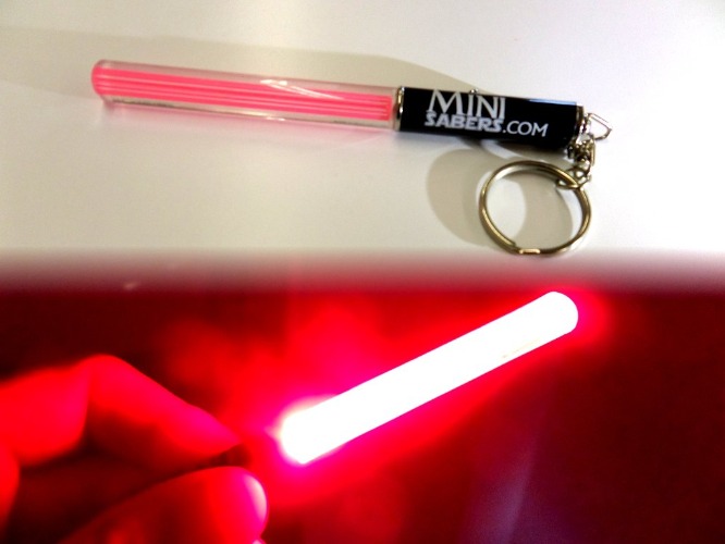 RED Mini Light Saber Keyring Party Clubs Light Sticks LED Dance Jedi Sith Lord Parties V. Cool RED, Green Or Pink (RED)