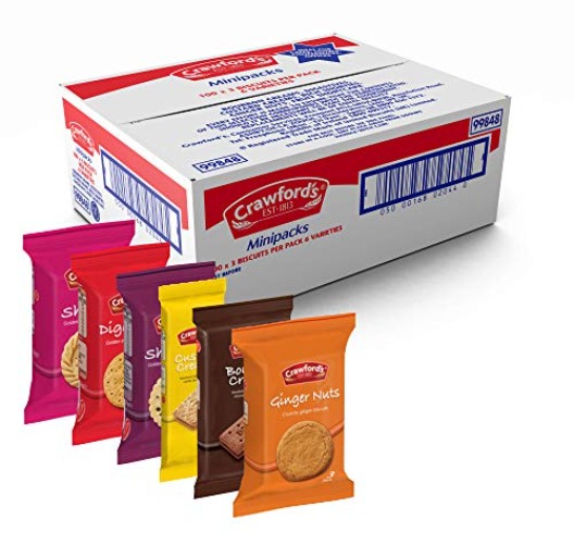 Crawford's Assorted Mini Biscuit Packs (Pack of 100) - Nuts - 100 Count (Pack of 1)