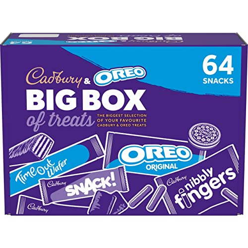 Cadbury & OREO Biscuit 64 Selection Bulk Box of Treats 1.8kg, Hamper, Milk Chocolate Fingers, Time Out, Snack I Sharing Big Biscuit Gift, Family Size, Party, Office Supplies, Lunch Box - Bix Box of Biscuits