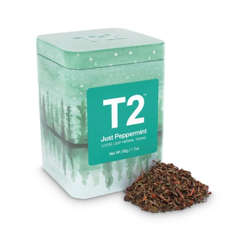 T2 Tea Just Peppermint Herbal Tea, Loose Leaf Herbal Tea in T2 Icon Tin 2020, 50 g
