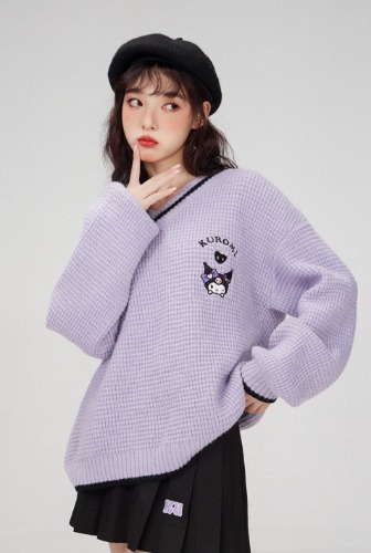 Kawaii Prepstar Sailor Pullover Sweater | Kuromi / 