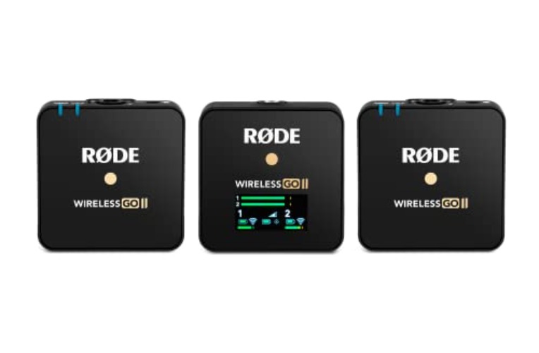 RØDE Wireless Go II Dual Channel Wireless System with Built-in Microphones with Analogue and Digital USB Outputs, Compatible with Cameras, Windows and MacOS computers, iOS and Android phones