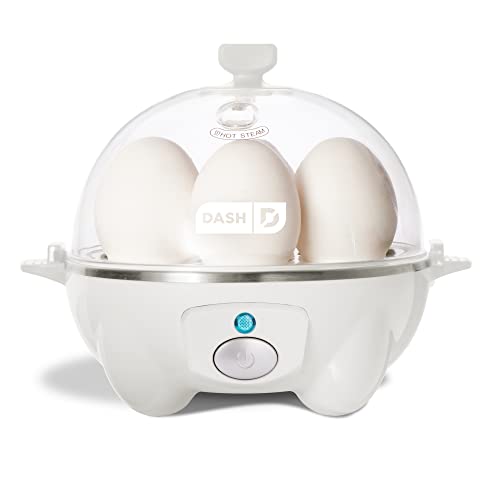 DASH Rapid Egg Cooker: 6 Egg Capacity Electric Egg Cooker for Hard Boiled Eggs, Poached Eggs, Scrambled Eggs, or Omelets with Auto Shut Off Feature - White (DEC005WH) - White - Cooker