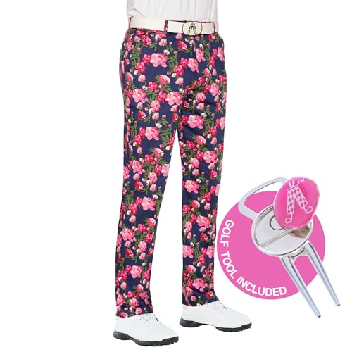 Royal & Awesome Crazy Golf Pants for Men, Plaid Pants For Men, Funny Golf Pants Men, Men's Golf Pants, Loud Golf Pants - 34W x 32L - Bloomers