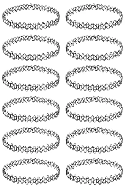 BodyJ4You 12PC Tattoo Choker