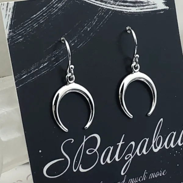 Crescent Moon Dangle Earrings • 925 sterling silver earrings • dangle earrings • gift for girlfriend • gift for mom • earrings for women