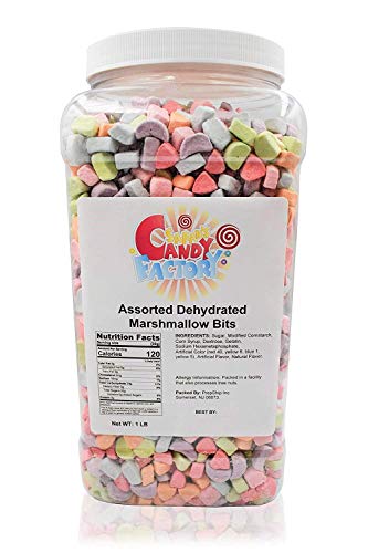 Sarah's Candy Factory Assorted Dehydrated Marshmallow Bits in Jar, 1lb PACK 1 - 1 Pound