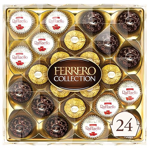 Ferrero Collection, 24 Count, Premium Gourmet Assorted Hazelnut Milk Chocolate, Dark Chocolate and Coconut, 9.1 oz - Assorted - 24 Count (Pack of 1)