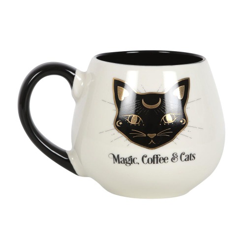 Something Different Wholesale Magic & Cats Halloween-mok - gotische heksenbrouwsel keramische beker voor volwassenen - schattige zwart-witte kat koffiekop - ongebruikelijke kattenmok