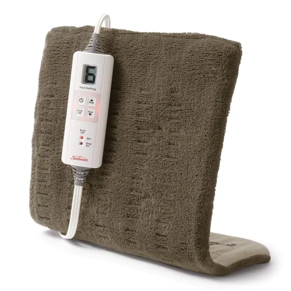 Sunbeam Xpress Heat Standard Heating Pad, Brown - Standard Xpress Heat Heating Pad