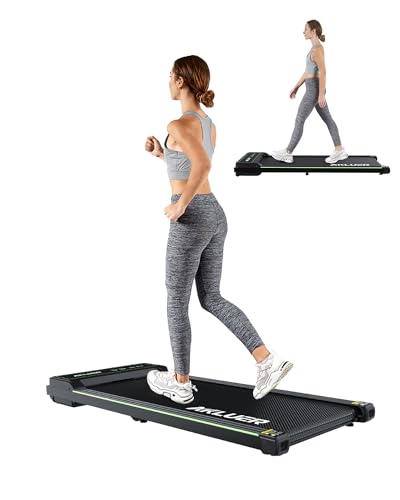 Walking Pad, AKLUER Under Desk Treadmill, Portable Walking Pad Treadmill with Remote Control, LED Display, Installation- Free for Jogging Running Walking for Home Office - Black