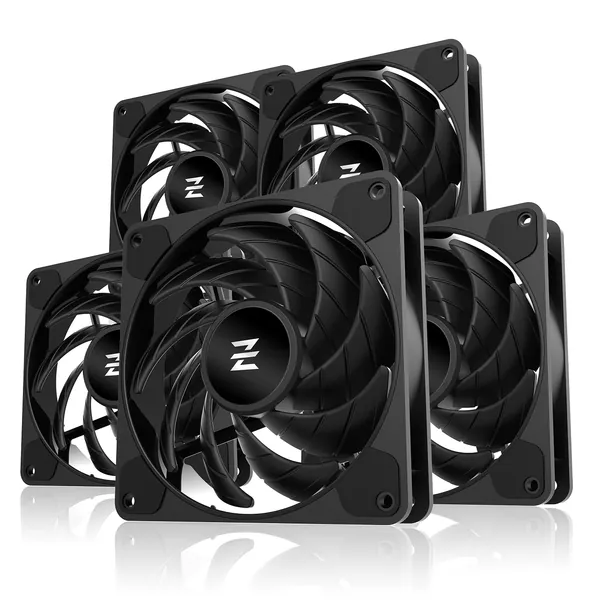 EZDIY-FAB Cube Fan Pro 120mm PC Case Fan,High Performance Cooling Fan,Very Quiet Motor, Computer Cooling Fans, 1200 RPM,3 Pin Connector-5 Pack-Black