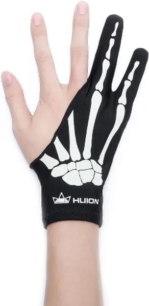 HUION Skeleton Artist Glove for Graphic Drawing Tablet Pad Monitor Painting, Paper Sketching, Suitable for Left and Right Hand - Medium Skeleton