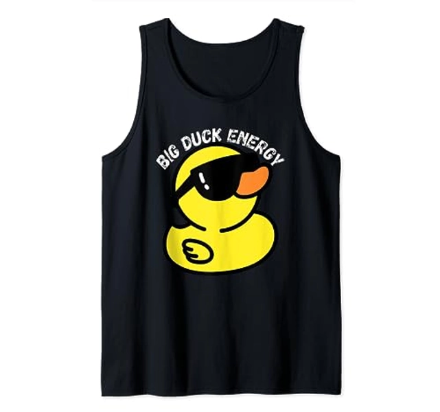 Big Duck Energy | Funny Rubber Ducky Apparel Tank Top - Women - Black - XX-Large