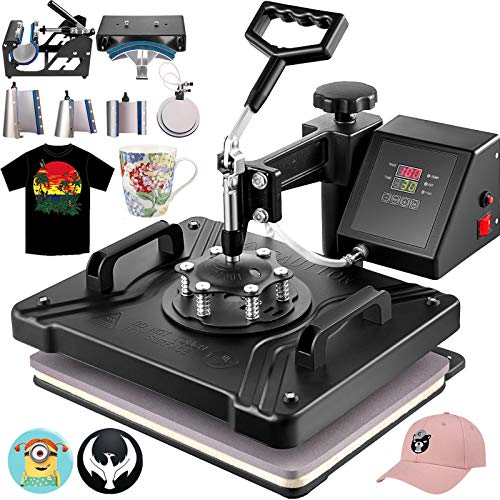 VEVOR Heat Press Machine 8 in 1 for T Shirts, 360, 15x12, Black
