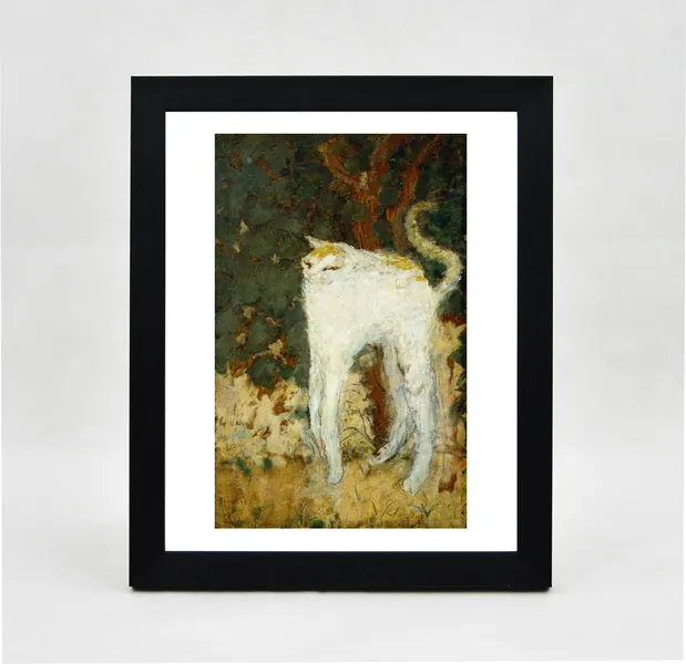 Framed print - Bonnard - The White Cat - fine art giclee print in 8x10in frame