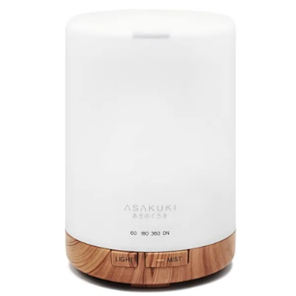 ASAKUKI 300ML Essential Oil Diffuser, Quiet 5-in-1 Premium Humidifier, Natural Home Fragrance Aroma Diffuser with 7 LED Color Changing Light and Auto-Off Safety Switch