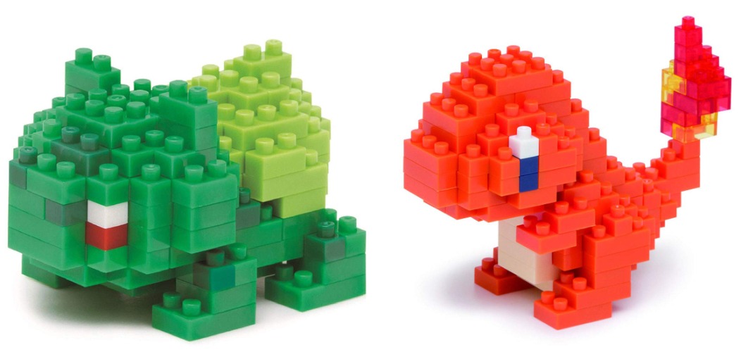 Nanoblocks - 2 Sets – Hitokage and Fushigidane - Adjustable Pokemon Characters (Japan Import)