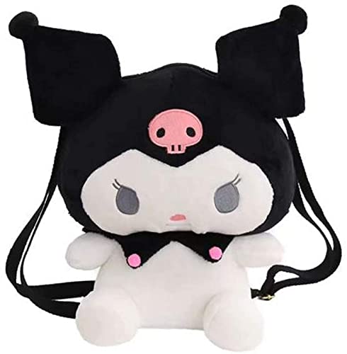 My Melody Kuromi Plüsch Tasche Cinnamoroll Rucksack Cartoon Schulter Tasche Anime Spielzeug Tasche für Anime Fans - Schwarz - Einheitsgröße