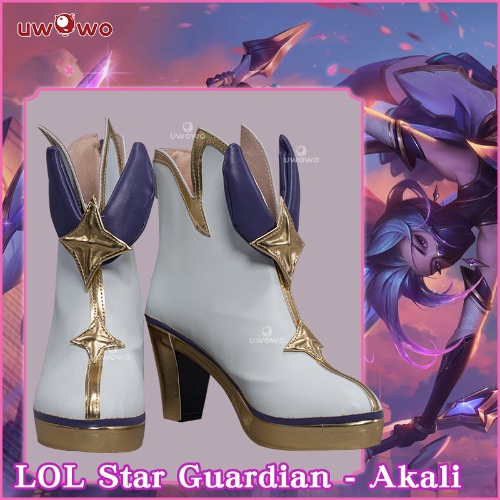 Uwowo League of Legends/LOL Costume Shoes Star Guardian Akali SG Akali Cosplay Shoes - 40