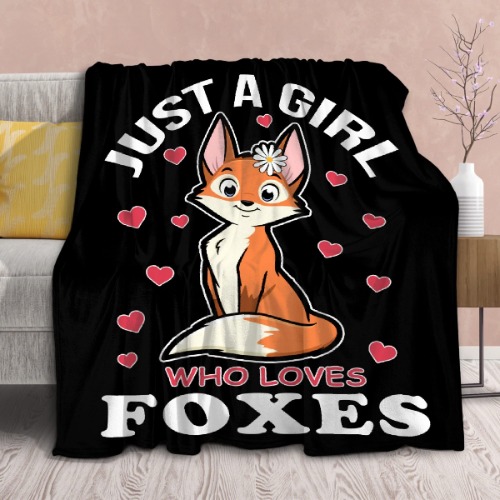 Fox Blanket Stuffed Animal Gift for Women Kids Fleece Throws-Just A Girl Who Loves Foxes Lightweight Plush Christmas Decor Super Soft Flannel Blankets for Bedding Chair-50 x40 for Kid - Just a Girl Who Loves Foxes 50x40in for Kids/Child