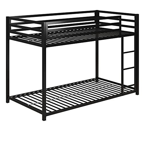 DHP Miles Metal Bunk Bed, Black, Twin over Twin - Twin - Black