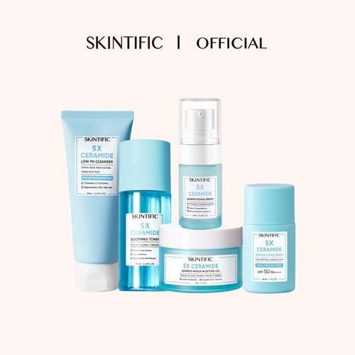 SKINTIFIC 5X Ceramide Barrier Repair 5pcs Cream Cleanser Toner Serum