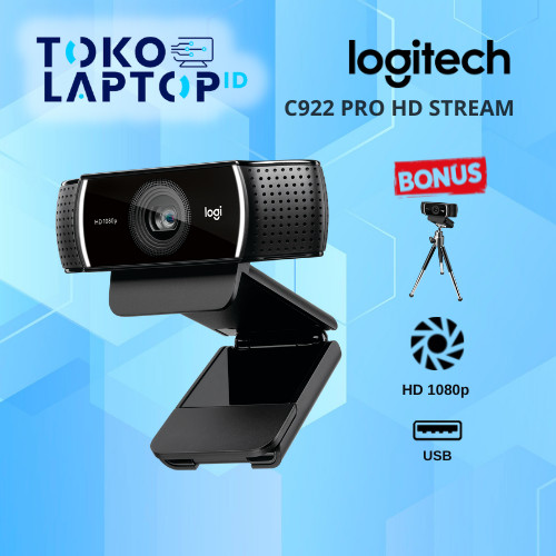Logitech Webcam C922 HD PRO STREAM RESMI DAN BERGARANSI 100% - FREE TRIPOD di Tokolaptopid | Tokopedia