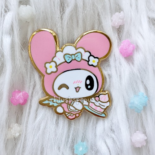 Cute Mascots: Pink Bunny Cafe Maid Enamel Pin | Standard (A-grade)