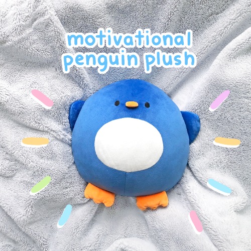 Motivational Penguin Plush | Original blue