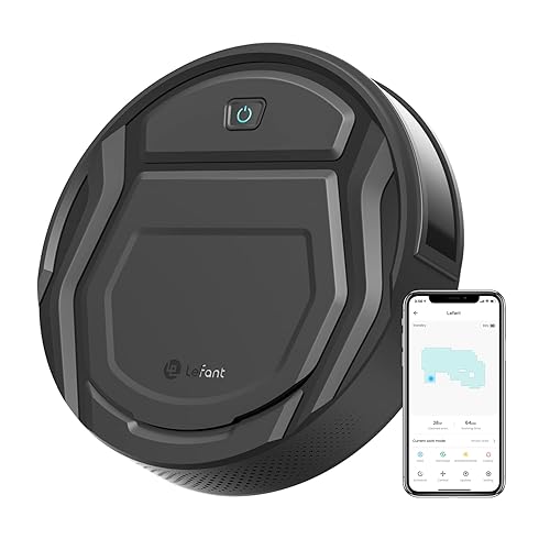 Lefant Robot Vacuums, 2200Pa Strong Suction, 120mins Runtime, Self-Charging Robotic Vacuum, Slim, Quiet, WiFi/App/Alexa, 6 Cleaning Modes Ideal for Pet Hair, Hard Floor(M210 Pro) - Black