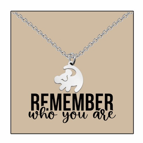 FOTAP Lion King Necklace lion king Inspire Gift Animal Kingdom Gift Remember Who You Are Gift The Movie Quote necklace - REMEMBER Lion NC-CA