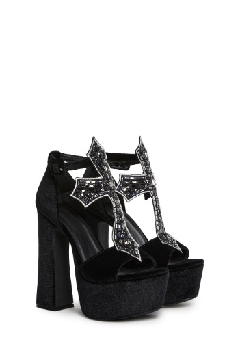 Sacred Vigil Platform Heels | BLACK / US 8