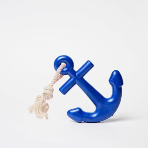 Anchors Aweigh Rubber Dog Toy - Navy Anchor / Large