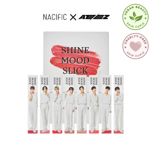 NACIFIC X ATEEZ Shine Mood Slick Lip Tint Set + Four Cut Photocards (Blossom) | Default Title