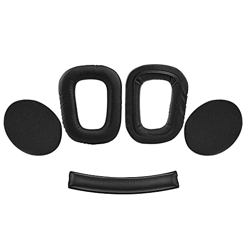 G930 Replacement Pads G430 Earpads Ear Pads Cushion Headband Parts Compatible With G930 G430 G230 Wireless Gaming Headset .（Black） - Black