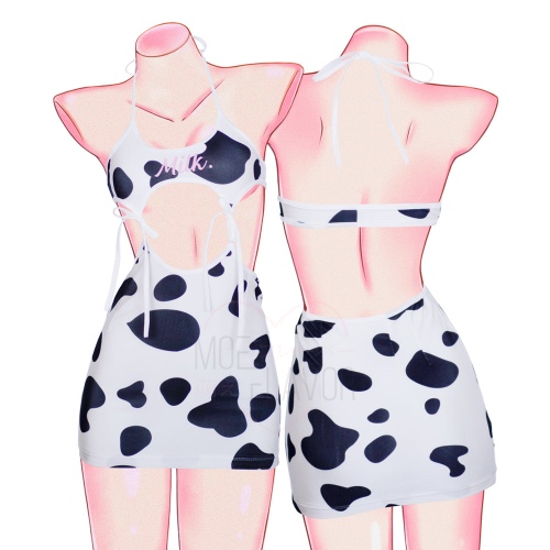 Drippin In Milk Dress - White and Black / XS/S