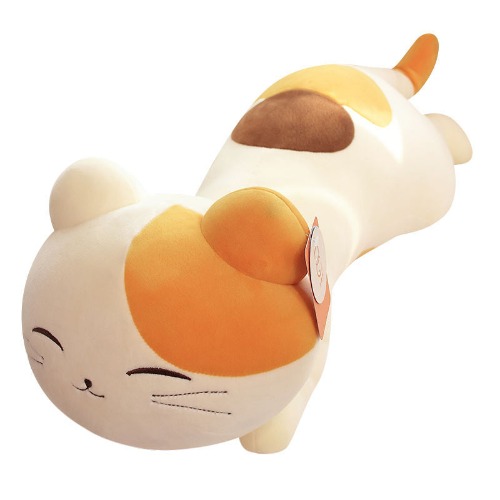 Large Orange Calico Cat Plush - Orange