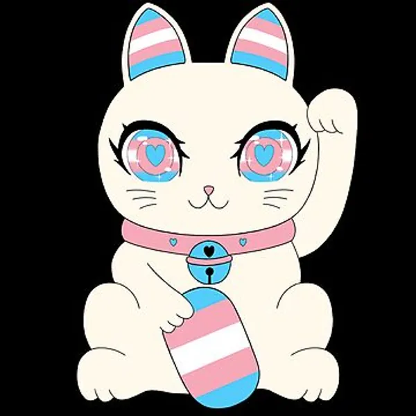 Transgender Pride Lucky Cat | Sticker