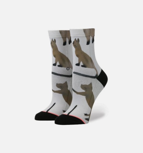 Cats Socks Women's - White/Black | OS