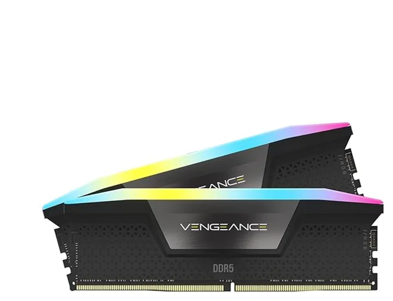 CORSAIR VENGEANCE RGB DDR5 RAM 96GB (2x48GB) 6000MHz CL30 Intel XMP iCUE Compatible Computer Memory - Black (CMH96GX5M2B6000C30) - 96GB (2x48GB) - Black