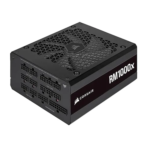 CORSAIR RM1000x Fully Modular ATX Power Supply - 80 PLUS Gold - Low-Noise Fan - Zero RPM - Black - RMx (2021) - 1000W