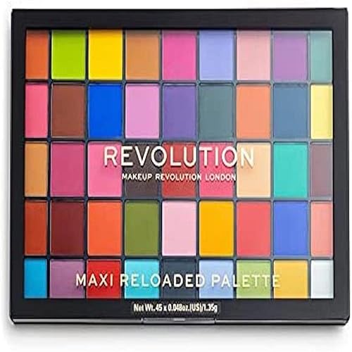 Makeup Revolution Maxi Reloaded Palette, Eyeshadow Palette, 45 Highly Pigmented Matte Shades, Monster Mattes, 1.35g Great Holiday Gift - Monster Mattes