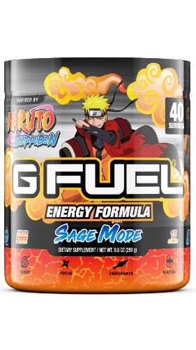 G Fuel Sage Mode Elite Energy Powder Inspired by Naruto Shippuden, 9.8 oz (40 Servings)