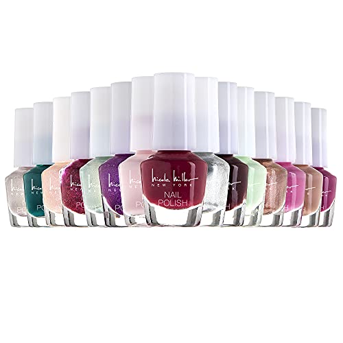 Nicole Miller MINI Nail Polish Set/Floral Collection /15 Metallic and Trendy Colors - Floral Collection